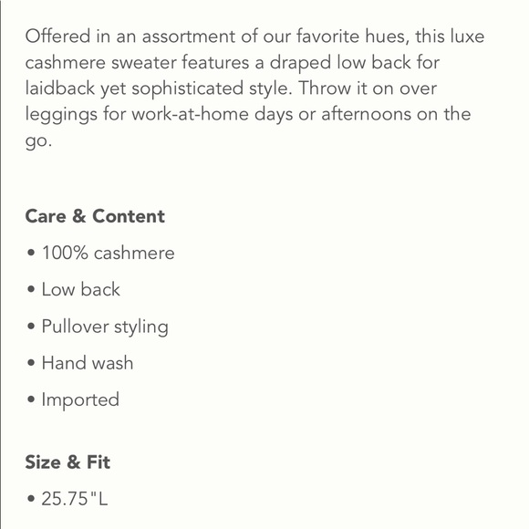 Anthro Reese Saturday Sunday Cashmere Low Back Sweater Tunic - Picture 11 of 11